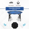 Aghana Digitals 47.25" Octagon Foldable Poker Table with 8 Chip Trays & Cup Holders, Blue Felt, - 4 of 4