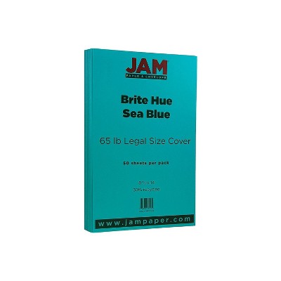 JAM Paper Legal 65lb Colored Cardstock 8.5 x 14 Coverstock Sea Blue Recycled 16730935