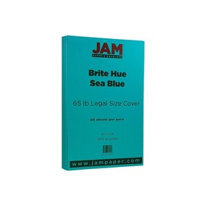 JAM Paper Legal 65lb Colored Cardstock 8.5 x 14 Coverstock Sea Blue Recycled 16730935 - 1 of 2