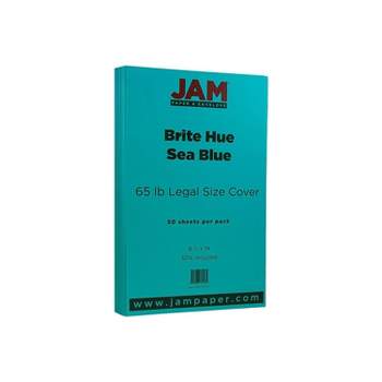 Jam Paper Legal 65lb Cardstock - 8.5 x 14 Coverstock - Blue Recycled - 50 Sheets/Pack