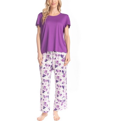 Muk Luks Artistic Garden S/S Capri Set