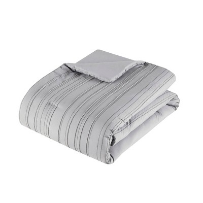 Intelligent Design Twin/Twin Extra Long Hayes Cationic Dyed Clip Jacquard Comforter Set with Throw Pillow Gray - Intelligent Design: Microfiber Bedding Set with Sham — фото 7