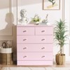 Resenkos 5 Drawer Dresser with Gold Handle, Nursery Dresser Chest Of Drawers Organizer, - 2 of 4
