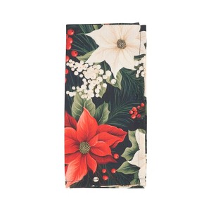 Saro Lifestyle Winter Bloom Poinsettia Napkin (Set of 4), 20", Multi - 1 of 4