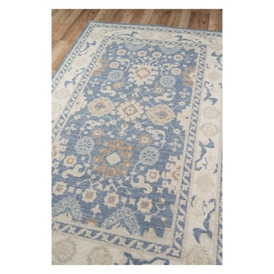 Anatolia Light Blue and Beige Wool Blend Area Rug 3'3" x 5'
