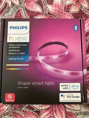 Philips Hue 555334 6ft. Lightstrip Plus Base Kit - White for sale online