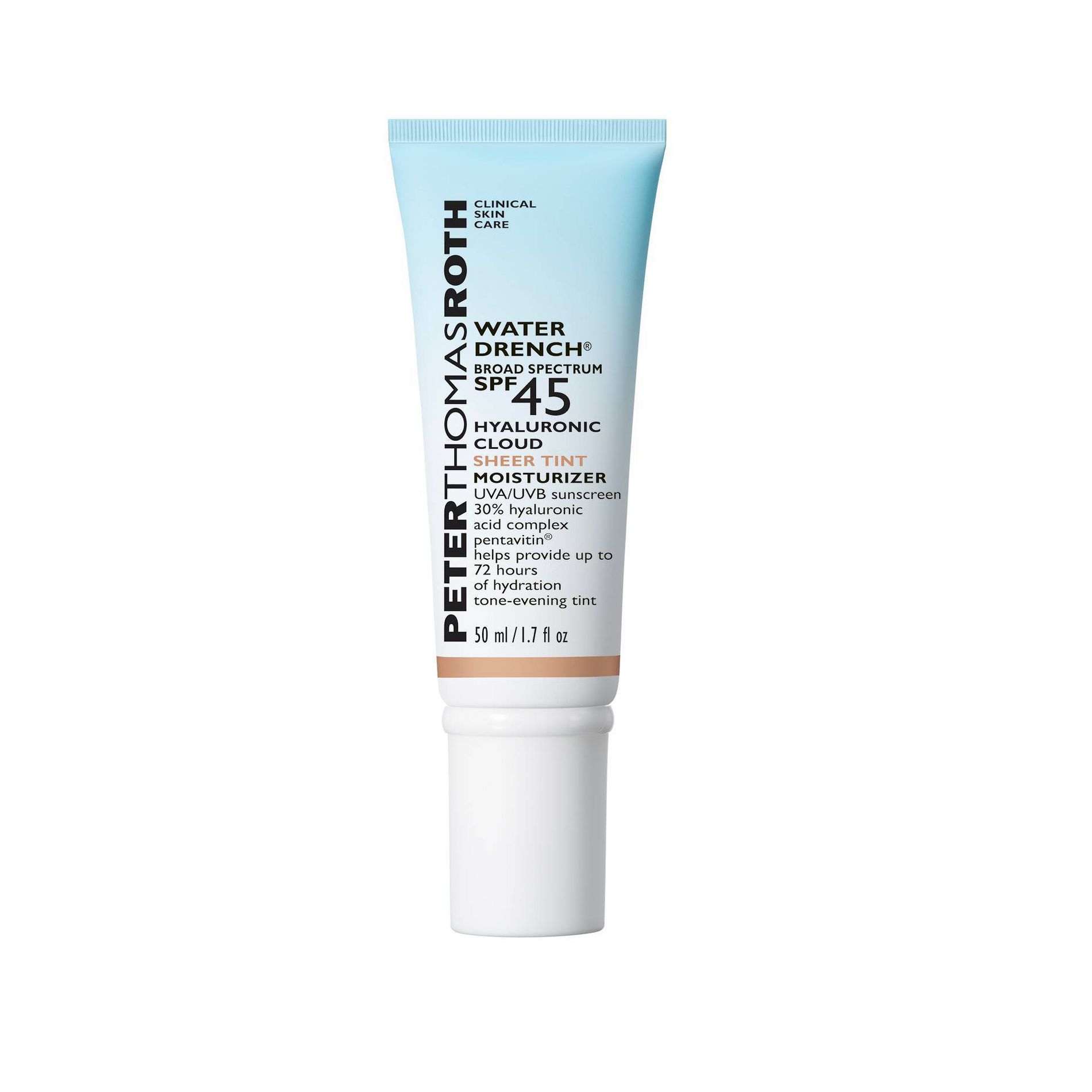 PETER THOMAS ROTH Water Drench Broad Spectrum Hyaluronic Cloud Sheer Tint Moisturizer - SPF 45 - 1.7 fl oz - Ulta Beauty