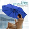 Sapphtopaz 9Ft Patio Umbrella Outdoor Beach Umbrella Waterproof Table Umbrella with Push Button Tilt and Crank for Garden, Backyard, Pool, Blue - 3 of 4