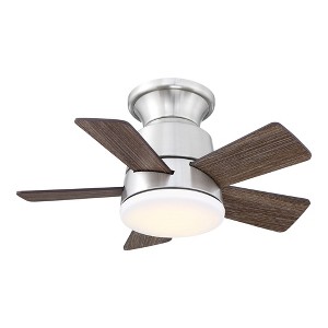 Parrot Uncle 24" Modern Integrated LED Indoor Natural Flush Mount Ceiling Fan - 1 of 4