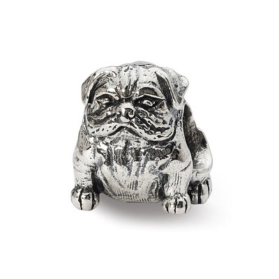 Black Bow Jewelry Sterling Silver Bulldog Bead Charm
