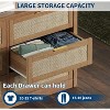 6-Drawer Rattan Dresser - Boho Bedroom Storage Cabinet - Caramel Oak Finish - 53"W TV Stand & Clothes Organizer - 3 of 4