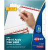 Avery Print & Apply Clear Label Dividers w/White Tabs Copiers 8-Tab Letter 5 Sets 11422 - 2 of 4