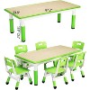 Children's desk and chair set, height-adjustable desk, 6 seats, suitable for children aged 2-10, with doodle tabletop and non-slip legs - 2 of 4