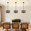 DAKAFUL Rustic Swirl Cage Chandelier,Vintage Iron & Walnut Pendant Light,Adjustable Ceiling Light for Kitchen Island/Living Room/Entryway - 4 of 4