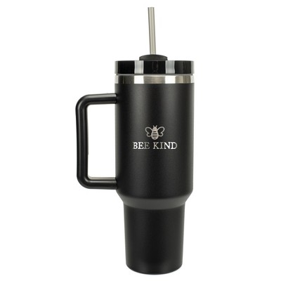 100 North Be Kind Honey Bee Life's Lessons Wrap-Around 40 Oz. Stainless Steel Water Bottle Coffee Mug, Spill & Leak Resistant, Travel Tumbler with