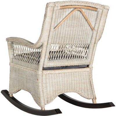 Coastal Chic Antique Grey Rattan Rocking Chair