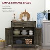 Modern Farmhouse Sideboard with Storage, Buffet Cabinet with 2 Barn Doors and Drawer for Dining Room - 4 of 4