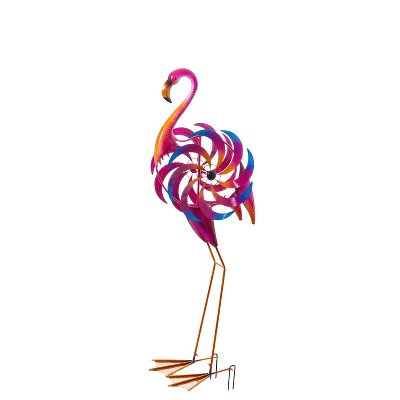 Evergreen Garden 66.5"H Statement Flamingo Wind Spinner