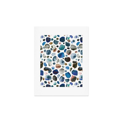 Ninola Design Watercolor Stains Blue Gold 11" x 14" Art Print - Society6