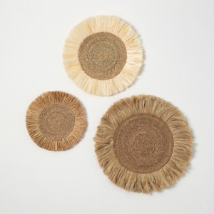 Sullivans Rattan Fiber Wall Medallions Set of 3, 33.5"H, 27"H & 20"H Brown - 1 of 4