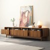 TV Stand for TVs Up to 85", Modern TV Console Media Console Table Entertainment Center with Glass Drawers, Walnut - ModernLuxe - 2 of 4