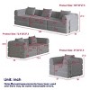 6-Seater Convertible Sofa Bed with Space-Saving Design, Modular Folding Floor Sofa with Side Storage Pockets, Chenille Fabric Sofa-Coolbibila - 4 of 4