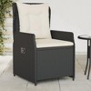 vidaXL Black Poly Rattan Reclining Patio Chairs - Set of 2 with Cushions - Outdoor Deck/Lounge Garden Furniture Adjustable - 2 of 4