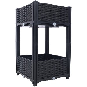 TUYOHW Elevated Raised Garden Bed with Legs, Self-Draining Planter Box for Vegetables Herbs Flowers, Rattan Pattern Outdoor Planter - 1 of 4