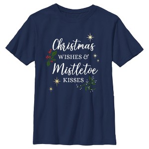 Boy's Lost Gods Christmas Wishes and Mistletoe Kisses T-Shirt - 1 of 4