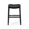 HomeRoots 31" Charcoal and Black Faux Leather and Solid Wood Backless Bar Height Bar Chair - 4 of 4