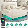 57" Modern Oversized Chenille Chaise Lounge Sofa Bed with Adjustable Backrest and RGB LED Light for Living Room-3irtyhousy - 3 of 4