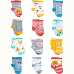Disney Baby Boys’ Socks - 12 Pack Winnie the Pooh Socks, (Infant Age 0-24M) - 1 of 3