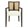 Christopher Knight Home Set of 2 Nolan Rubberwood Upholstered Dining Arm Chairs with Cane Webbing Beige/Dark Brown - 4 of 4