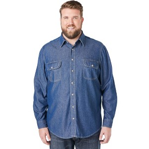 Boulder Creek by KingSize Men's Big & Tall Long Sleeve Denim And Twill Shirt - 1 of 4