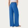 Anna-Kaci Women's High Waist Drawstring Lounge Pants with Wide Leg Silhouette Soft Relaxed Knit Fabric - 2 of 3