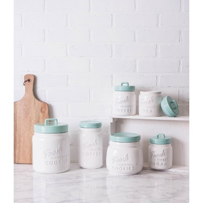 Blue Ceramic BPA-Free Cookie Jar Set