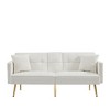 NicBex 69 Inch Sofa Bed,Modern Comfy Velvet Loveseat Sofa with Gold Metal Legs & 2 Pillows,Accent 2-Seater Couch for Living Room - 4 of 4