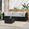 vidaXL Patio Lounge Set Black and White - 2 of 4
