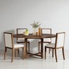 5-Piece Extendable Round Dining Table Set for 4-6, Kitchen Table Set with Upholstered Chairs, Birch Veneer Top for Dining Room or Kitchen - 4 of 4