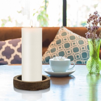 Set of 6 Tall White Unscented Paraffin Pillar Candles