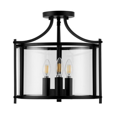 Grenten 3 Light 15" Pendant - FLU4053 - Bronze/Clear - Safavieh
