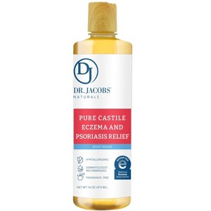 Dr. Jacobs Naturals Plant-Based Rich Castile Body Wash, for Eczema and Psoriasis - NEA certified - Hypoallergenic- Dermatologist tested - 1 of 2