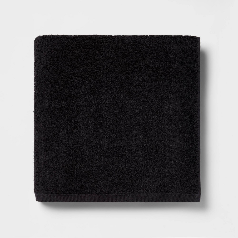 Photos - Towel Oversized Everyday Bath  Black - Room Essentials™: Cotton Terry, Midw