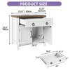 Farmhouse Dresser Nightstand End Table 2-Door Cabinet Bed Side Table with Charging Station White/Oak - 3 of 4