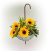 Alpine Corporation 10" Upside-Down Umbrella Iron Outdoor Novelty Planter Silver - 3 of 4