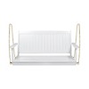 Wooden Porch Swing, Outdoor Patio Accent Furniture, Outdoor Bench Swing Chair With Hanging Chains - 3 of 4