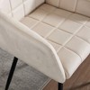 Kumasinova 2-Piece Ergonomic Velvet Dining Chairs with Armrests, Cushioned Seats, Metal Legs, Kitchen Chair with Anti-Slip Floor Protectors, - 2 of 4