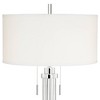 Possini Euro Design Modern Table Lamp 30" Tall with USB Dimmer Linear Clear Glass Rod White Linen Drum Shade for Bedroom Living Room House Bedside - 4 of 4