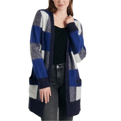 Lucky Brand Womens Checkered Cardigan Sweater