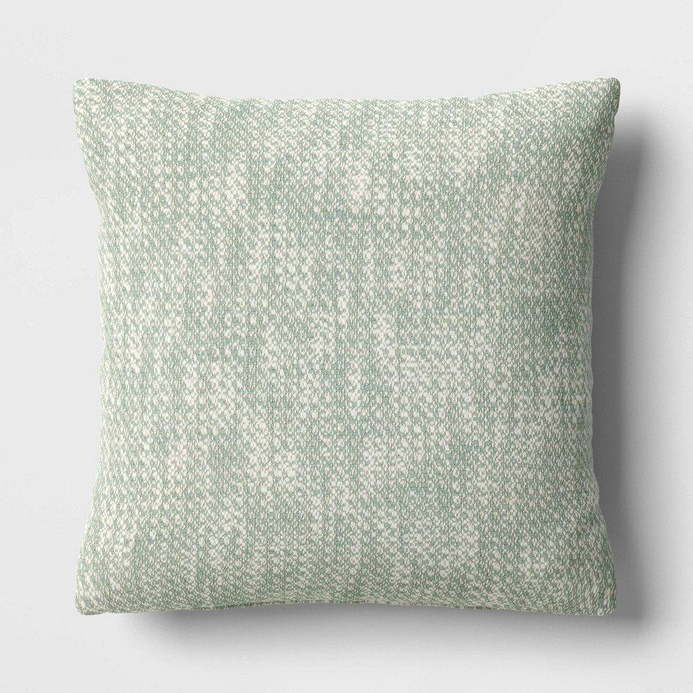 Photos - Pillow Textured Woven Cotton Square Throw  Green - Room Essentials™